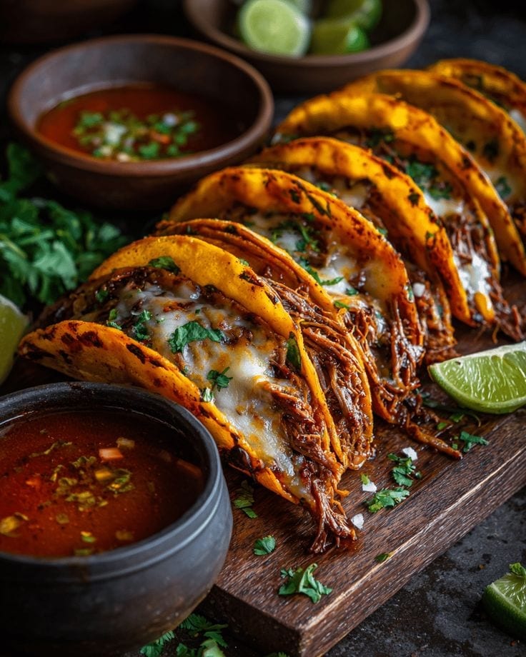 Steak Birria Tacos.
