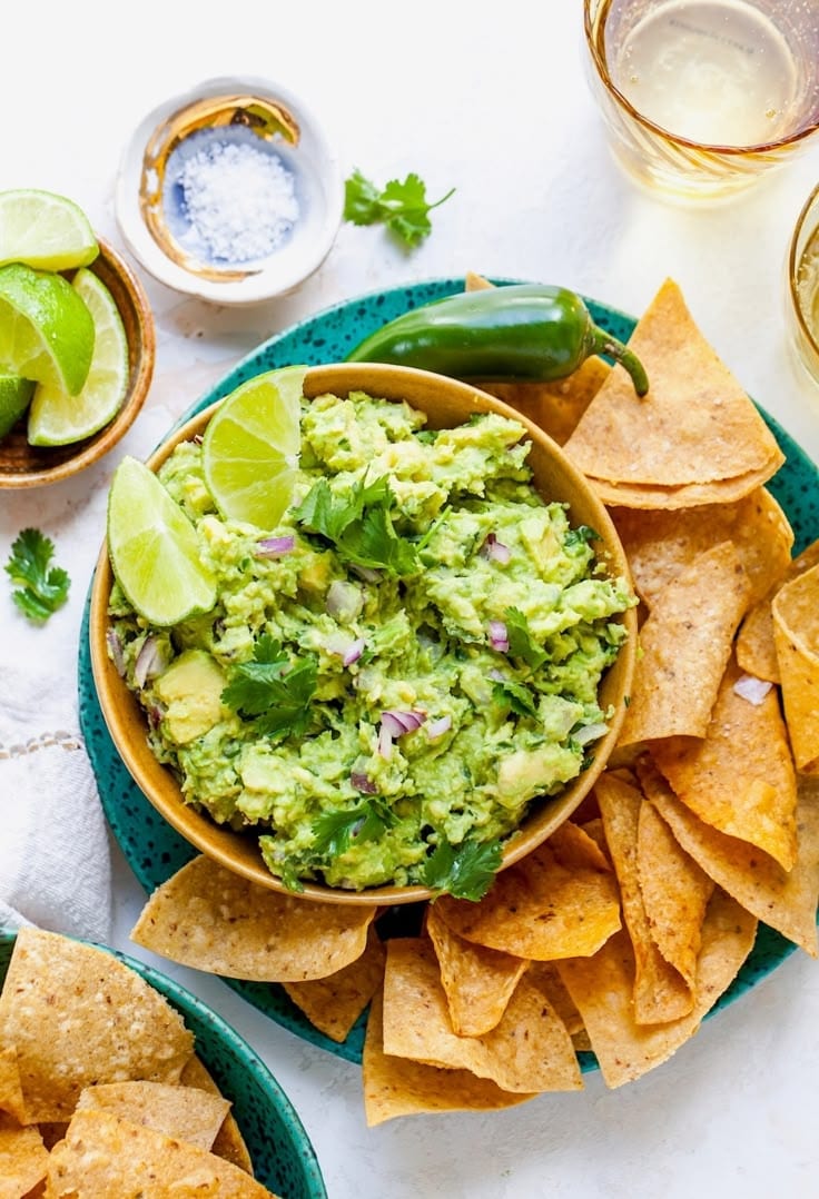 Nacho Chips and Guacamole.